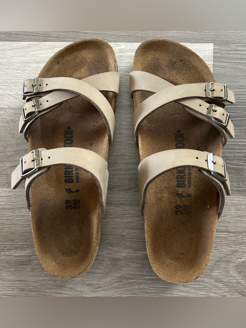 Birkenstock Women's Triple Strap Sandals in Light Taupe